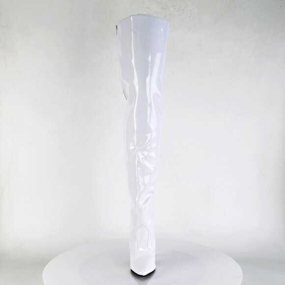 COPY - Size 9 NEW Seduce 3010 White Patent Thigh High Boots 5" Stiletto Heels - Picture 3 of 9